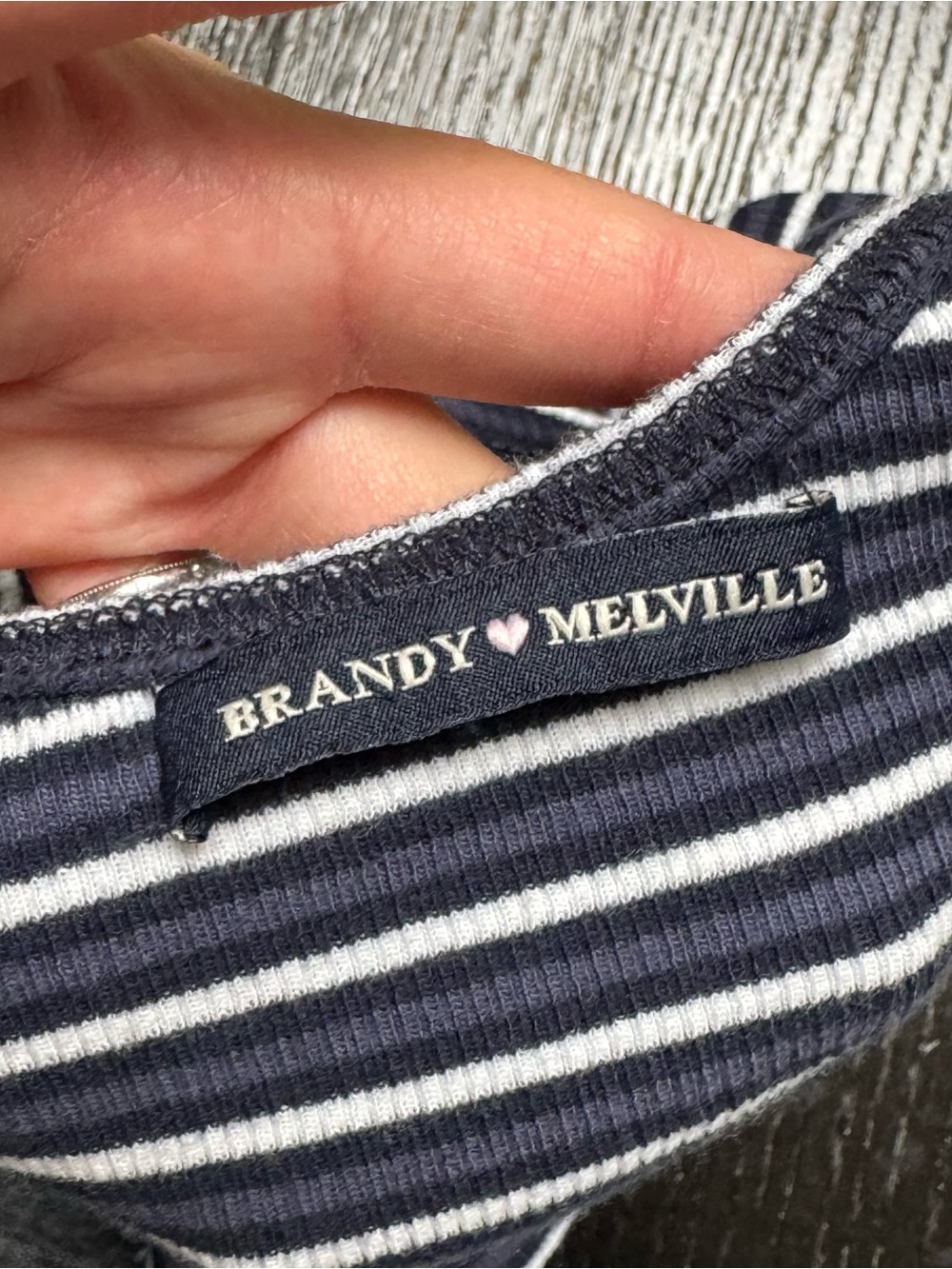 Brandy Melville Navy & White Striped Tank - Picture 3 of 5